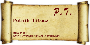 Putnik Titusz névjegykártya